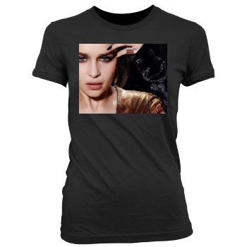 Emilia Clarke Women's Junior Cut Crewneck T-Shirt