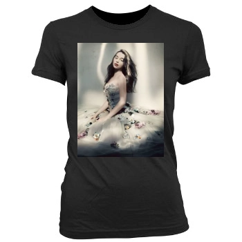 Emilia Clarke Women's Junior Cut Crewneck T-Shirt