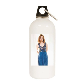 Emilia Clarke White Water Bottle With Carabiner