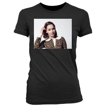 Emilia Clarke Women's Junior Cut Crewneck T-Shirt