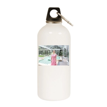 Emilia Clarke White Water Bottle With Carabiner