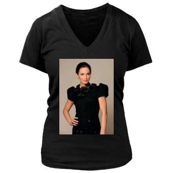 Emily Blunt Women's Deep V-Neck TShirt