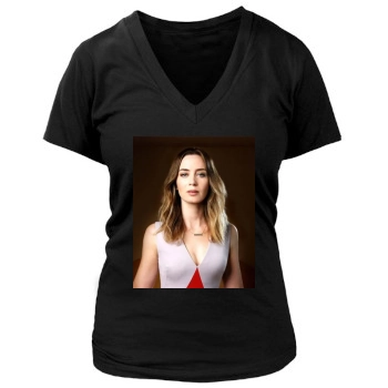 Emily Blunt Women's Deep V-Neck TShirt