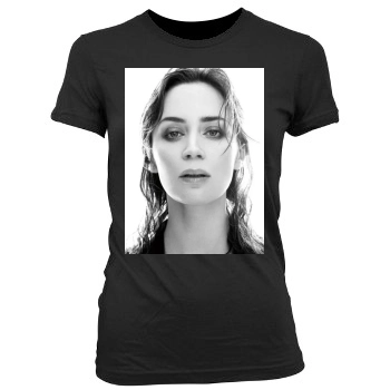 Emily Blunt Women's Junior Cut Crewneck T-Shirt