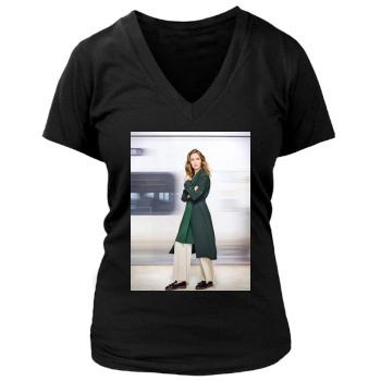 Emily Blunt Women's Deep V-Neck TShirt