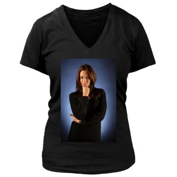 Emily Blunt Women's Deep V-Neck TShirt