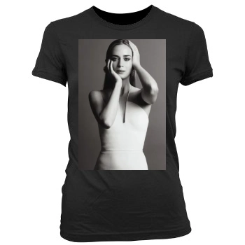Emily Blunt Women's Junior Cut Crewneck T-Shirt