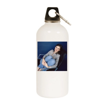 Emily Mortimer White Water Bottle With Carabiner