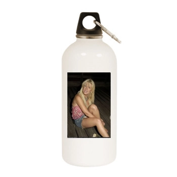 Tara Reid White Water Bottle With Carabiner