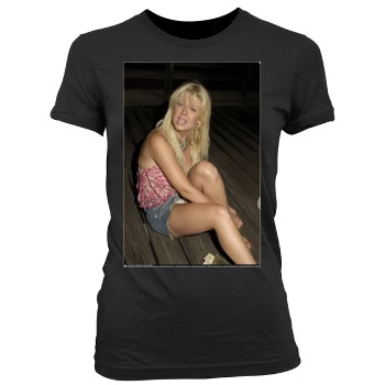 Tara Reid Women's Junior Cut Crewneck T-Shirt