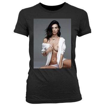 Emily Ratajkowski Women's Junior Cut Crewneck T-Shirt