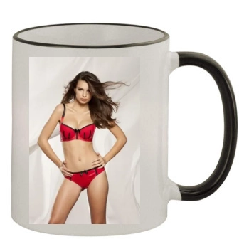 Emily Ratajkowski 11oz Colored Rim & Handle Mug