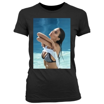 Emily Ratajkowski Women's Junior Cut Crewneck T-Shirt