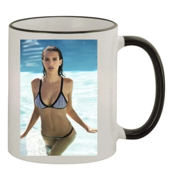 Emily Ratajkowski 11oz Colored Rim & Handle Mug