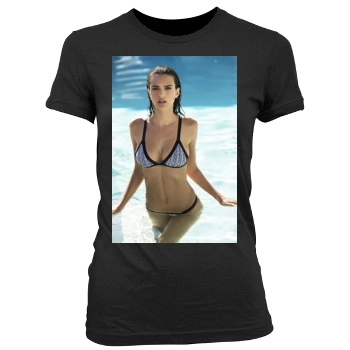 Emily Ratajkowski Women's Junior Cut Crewneck T-Shirt