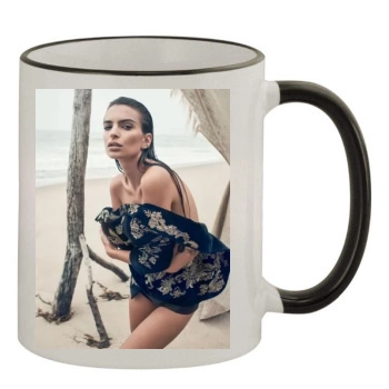 Emily Ratajkowski 11oz Colored Rim & Handle Mug