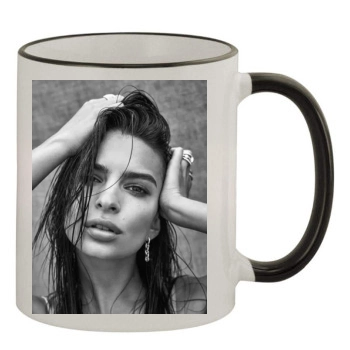 Emily Ratajkowski 11oz Colored Rim & Handle Mug