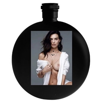 Emily Ratajkowski Round Flask