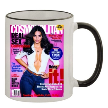 Emily Ratajkowski 11oz Colored Rim & Handle Mug