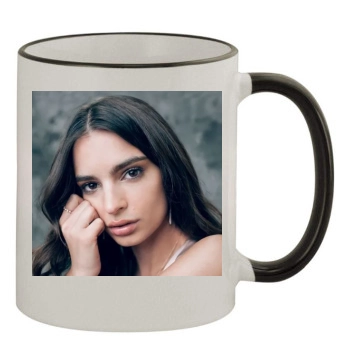 Emily Ratajkowski 11oz Colored Rim & Handle Mug