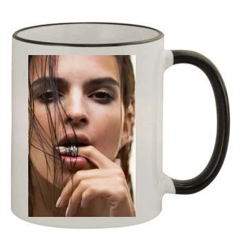 Emily Ratajkowski 11oz Colored Rim & Handle Mug