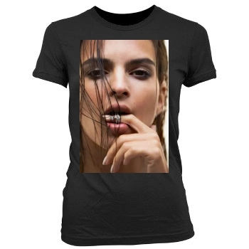 Emily Ratajkowski Women's Junior Cut Crewneck T-Shirt