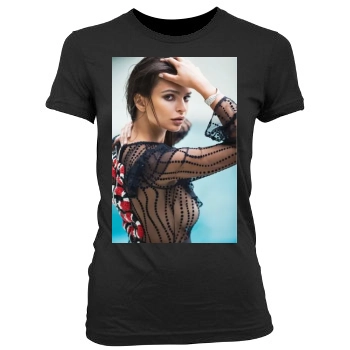 Emily Ratajkowski Women's Junior Cut Crewneck T-Shirt