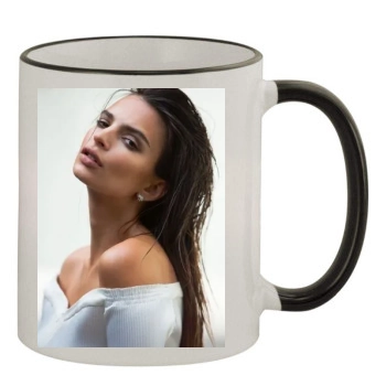 Emily Ratajkowski 11oz Colored Rim & Handle Mug