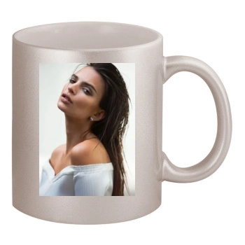 Emily Ratajkowski 11oz Metallic Silver Mug