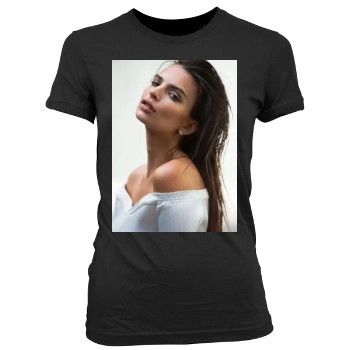 Emily Ratajkowski Women's Junior Cut Crewneck T-Shirt