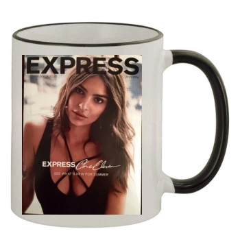 Emily Ratajkowski 11oz Colored Rim & Handle Mug