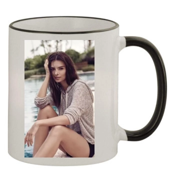 Emily Ratajkowski 11oz Colored Rim & Handle Mug