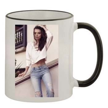 Emily Ratajkowski 11oz Colored Rim & Handle Mug