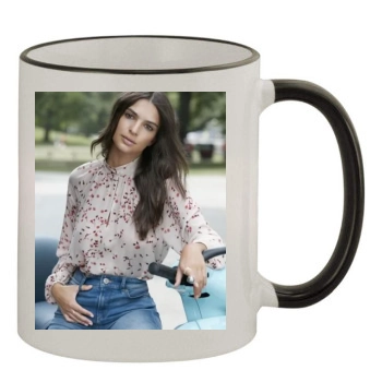 Emily Ratajkowski 11oz Colored Rim & Handle Mug