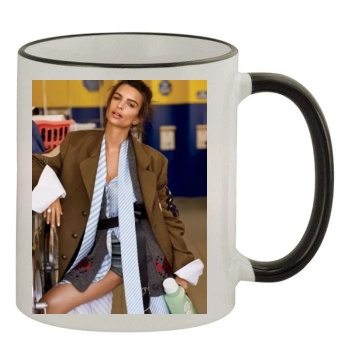 Emily Ratajkowski 11oz Colored Rim & Handle Mug