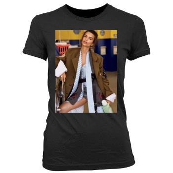 Emily Ratajkowski Women's Junior Cut Crewneck T-Shirt