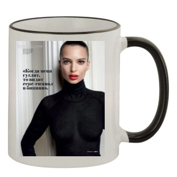 Emily Ratajkowski 11oz Colored Rim & Handle Mug