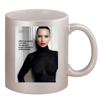 Emily Ratajkowski 11oz Metallic Silver Mug