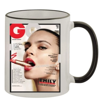 Emily Ratajkowski 11oz Colored Rim & Handle Mug