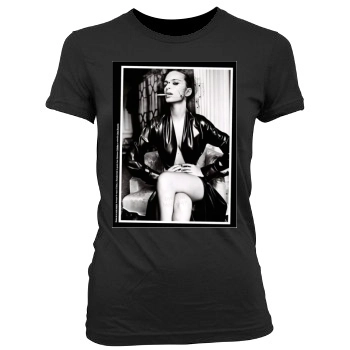 Emily Ratajkowski Women's Junior Cut Crewneck T-Shirt