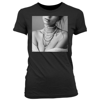 Emily Ratajkowski Women's Junior Cut Crewneck T-Shirt