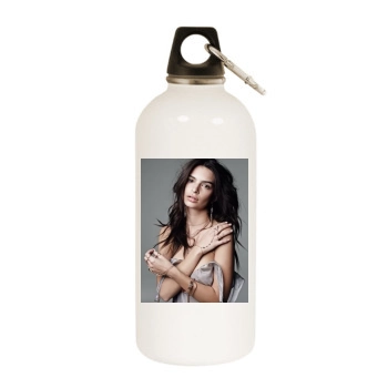 Emily Ratajkowski White Water Bottle With Carabiner