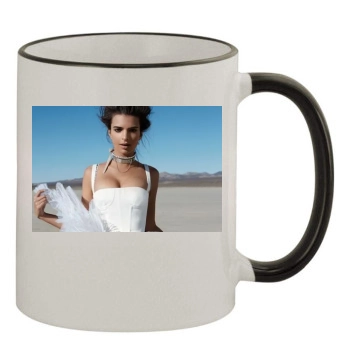 Emily Ratajkowski 11oz Colored Rim & Handle Mug