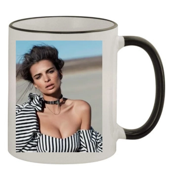 Emily Ratajkowski 11oz Colored Rim & Handle Mug