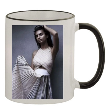 Emily Ratajkowski 11oz Colored Rim & Handle Mug