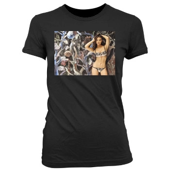 Emily Ratajkowski Women's Junior Cut Crewneck T-Shirt