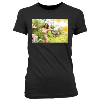 Emily Ratajkowski Women's Junior Cut Crewneck T-Shirt