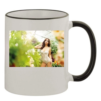 Emily Ratajkowski 11oz Colored Rim & Handle Mug