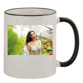 Emily Ratajkowski 11oz Colored Rim & Handle Mug