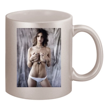 Emily Ratajkowski 11oz Metallic Silver Mug